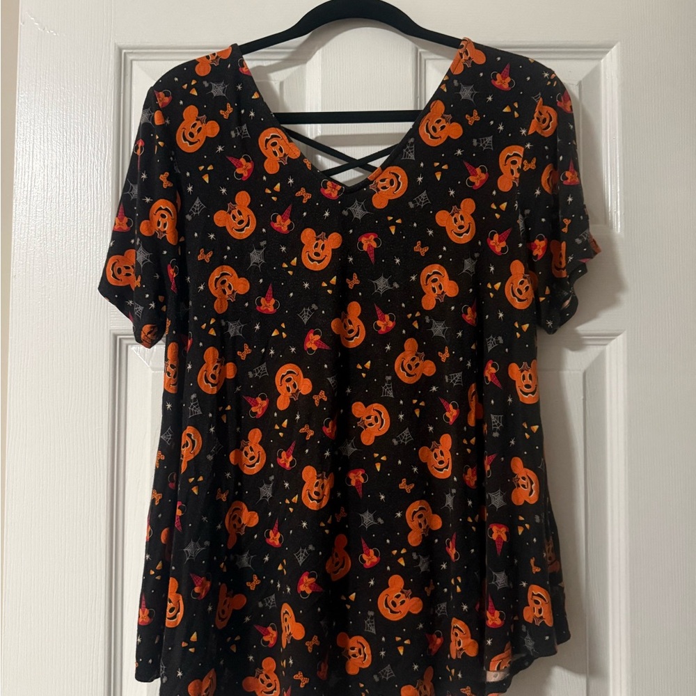 Disney Black and Orange Mickey Mouse Blouse